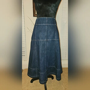 Free Assembly Fashion long blue jeans skirt.